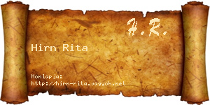 Hirn Rita névjegykártya